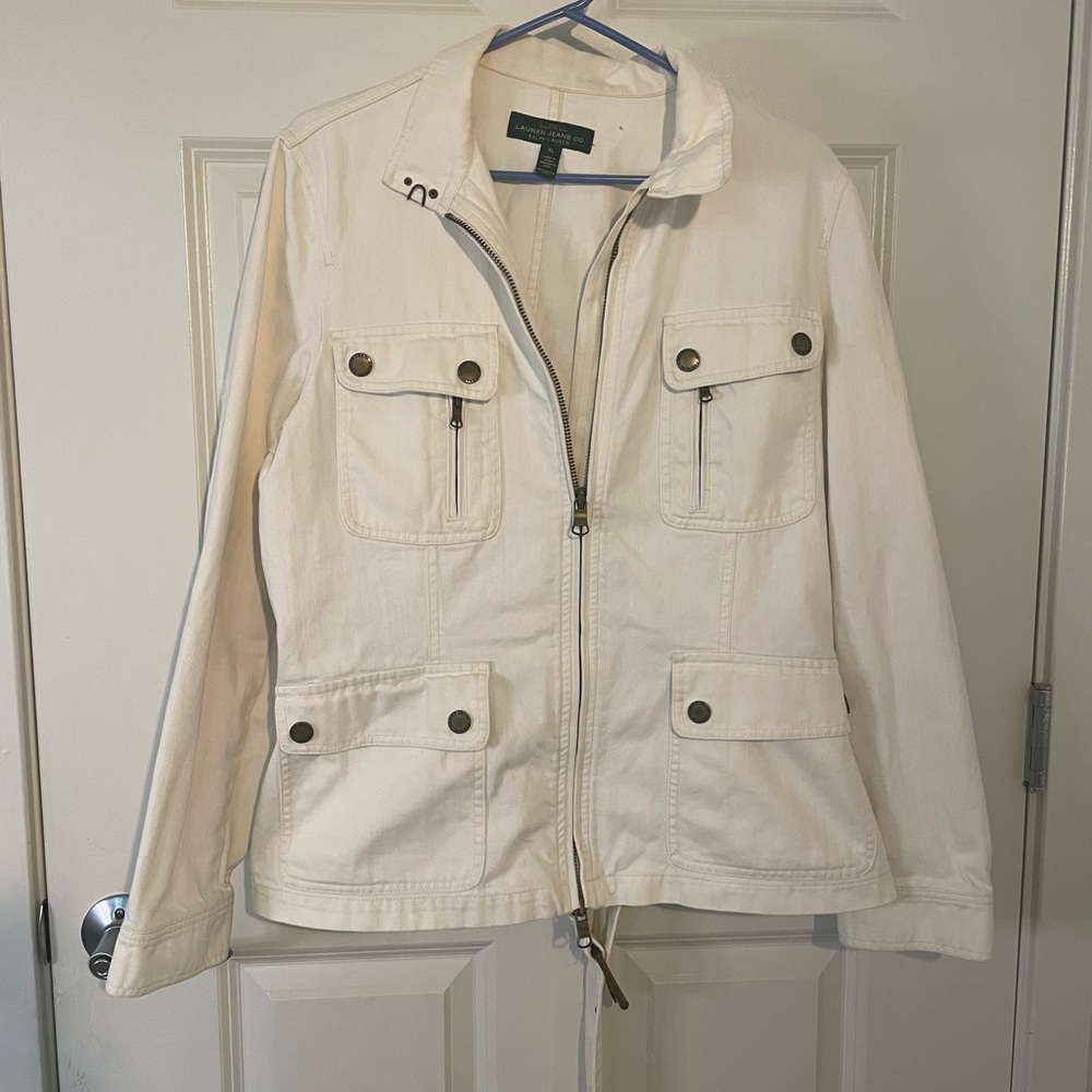 Ralph Lauren Vintage Women's Ivory Utility Jacket Cotton Women XL